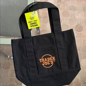 Trader Joe's Black Canvas Tote Bag